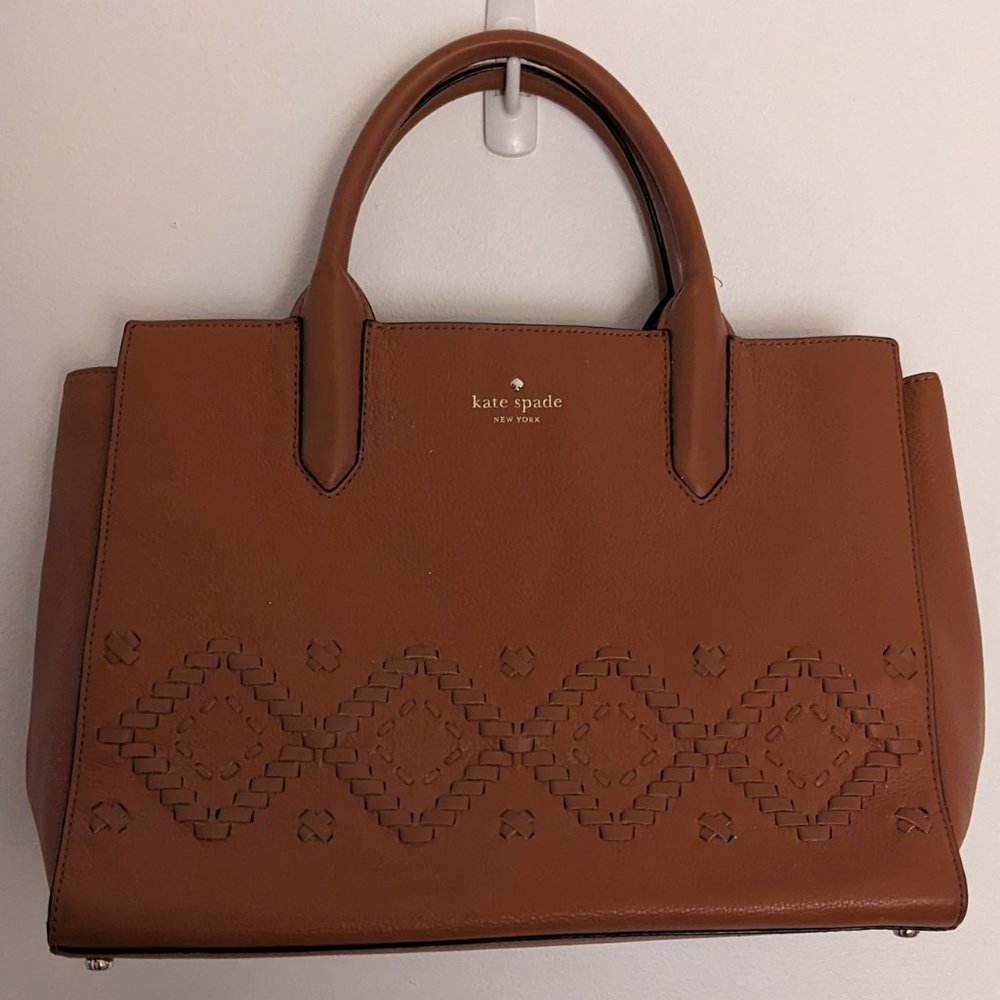 Kate Spade - Large Saddle Brown Pebbled Leather Tote Bag
